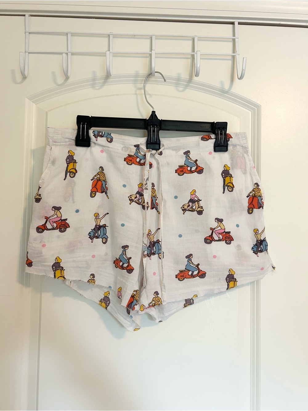 Linen light material Scooter Print sleep shorts